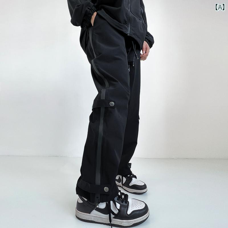 メンズ ファッション 春夏 秋冬 かっこいい オシャレ モテ 男性用 紳士服 服 韓国 シンプル 大人 アメリカ 機能的な カジュアル パンツ 男性用 ストリート ストレート 春秋 アウトドア 防水 スポーツ パンツ オーバー オール ロング パンツ|YKC8