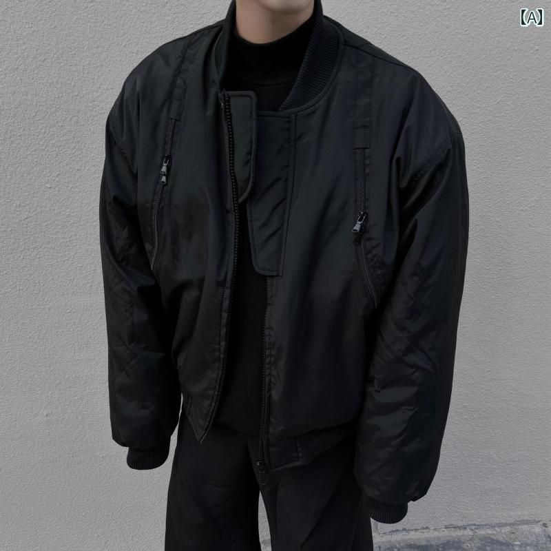 メンズ 流行り物 春夏 秋冬 かっこいい オシャレ モテ 成人男性用 成人男性服  服 韓国 分かりやすい 成年者 アメリカン レトロ ハイエンド 飛行士 喨喨たる 相応う 綿織物上衣 メンズ 秋冬 スタジャン コート・ジャケット-メンズファッション