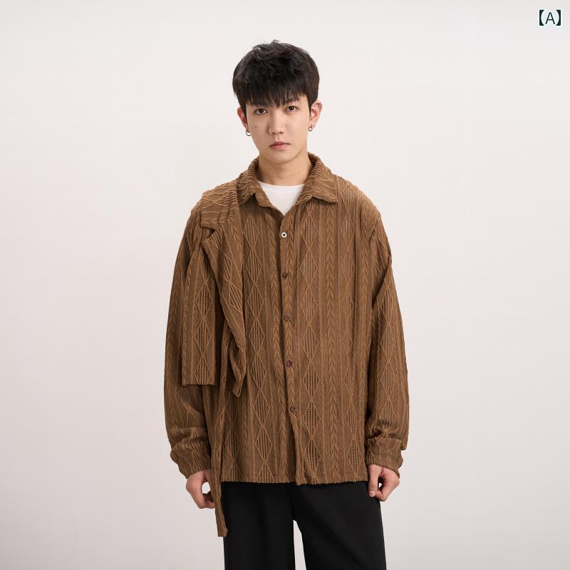 メンズ ファッション 春夏 秋冬 かっこいい オシャレ モテ 男性用 紳士服 服 韓国 シンプル 大人 中国 レトロ 長袖 シャツ メンズ 春秋 ハイエンド シャツ ジャケット 6,625円