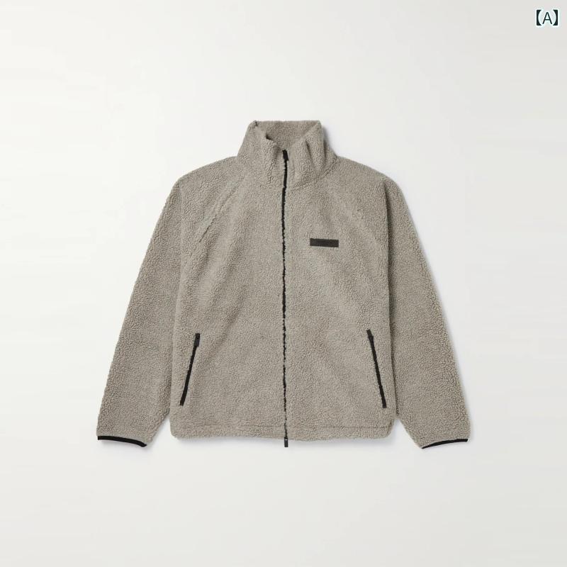 メンズ ファッション 春夏 秋　冬 かっこいい オシャレ モテ 男性用 紳士服 服 韓国 シンプル 大人 FOG ダブル スレッド 必需 品 フリースジャケット メンズ 秋　冬 裏起毛 厚手 ラムウール フリースジャケット