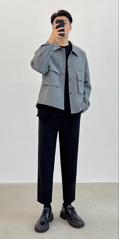 メンズ ファッション 春夏 秋冬 かっこいい オシャレ モテ 男性用 紳士服 服 韓国 シンプル 大人 軽量 大人 高級 ジャケット メンズ 秋冬 ウール パイロット ショート ファッション ワークウェア カジュアル ウール ジャケット｜YKC8