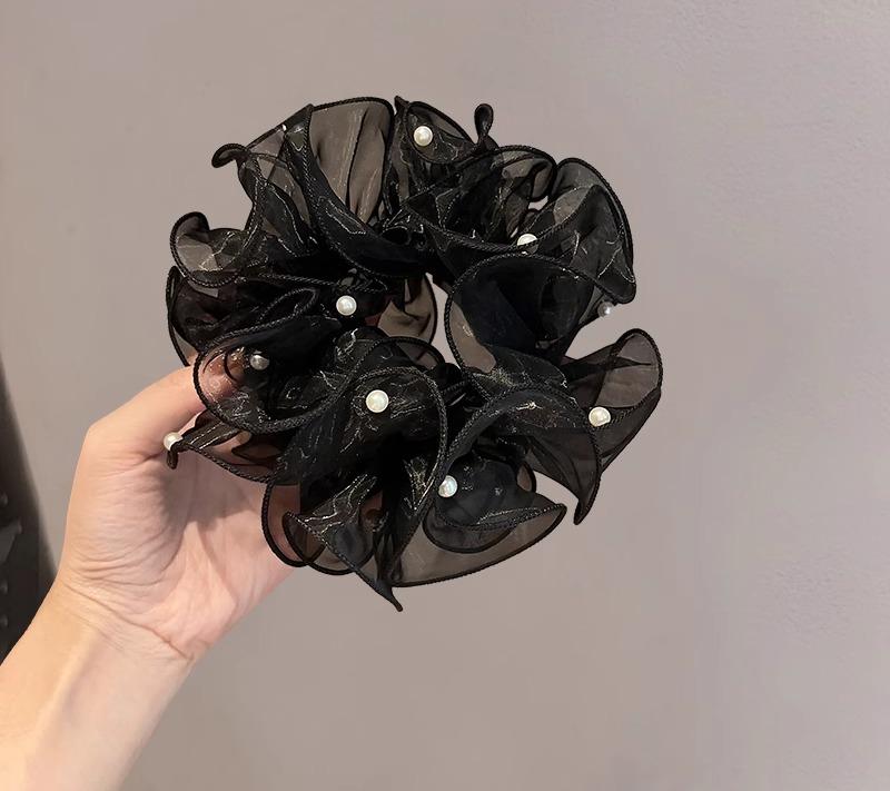 レディース ファッション 女性 かわいい おしゃれ 韓国 高級 ギフト プレゼント アクセサリー ジュエリー 髪飾り ヘア シンプル リング パール ヘッド ゴム バンド シュシュ シンプル 大人 上品 装飾｜YKC8