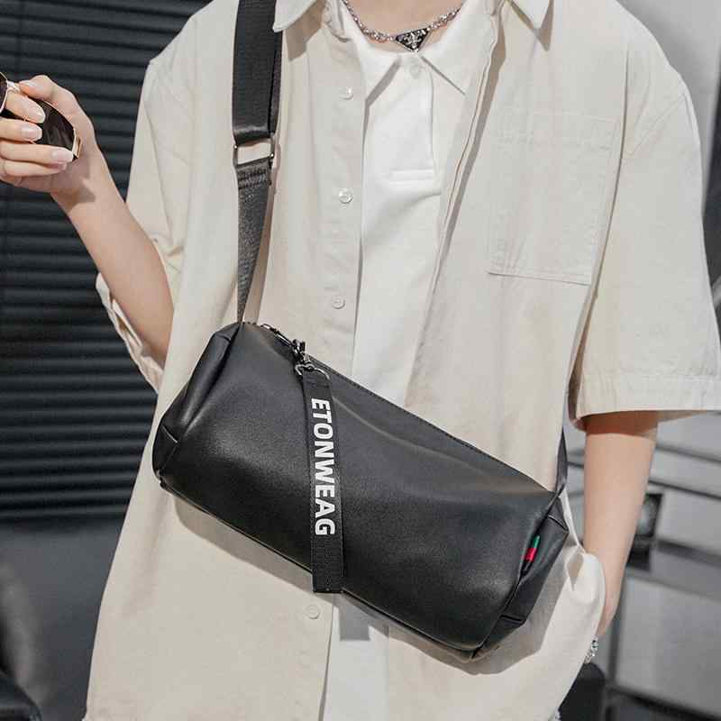 メンズ ファッション 春夏 秋　冬 かっこいい おしゃれ モテ 男性 紳士 バッグ 鞄 韓国 おすすめ ショルダー 円筒形 カジュアル メッセンジャー 小型 シンプル 高級 大容量
