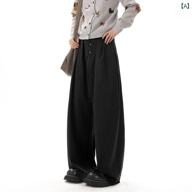メンズ ファッション 春夏 秋冬 かっこいい オシャレ モテ 男性用 紳士服 服 韓国 シンプル 大人 ヴィンテージ カジュアル マチェーテ パンツ メンズ 秋冬 アメリカン ワイド レッグ ストレート パンツ｜YKC8