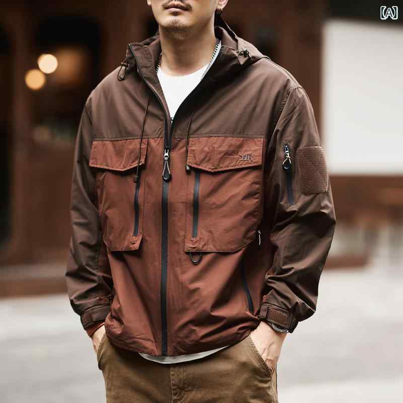 メンズ ファッション 春夏 秋冬 かっこいい オシャレ モテ 男性用 紳士服 服 韓国 シンプル 大人 ブルー ディア アメリカン レトロ ジャケット メンズ 春秋 アウトドア ゆったり 通勤 機能 ジャケット
