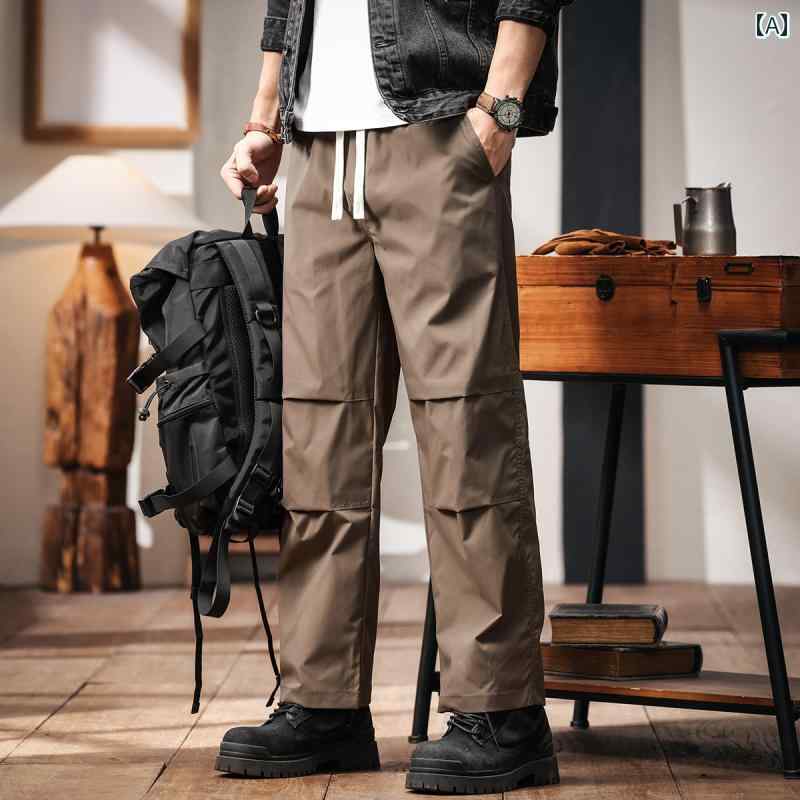 メンズ ファッション 春夏 秋冬 かっこいい オシャレ モテ 男性用 紳士服 服 韓国 シンプル 大人 グリーン ディア アメリカン アウトドア アサルト パンツ メンズ 夏 ゆったり ストレート カジュアル ワークウェア プリーツ パラシュート 登山 パンツ｜YKC8