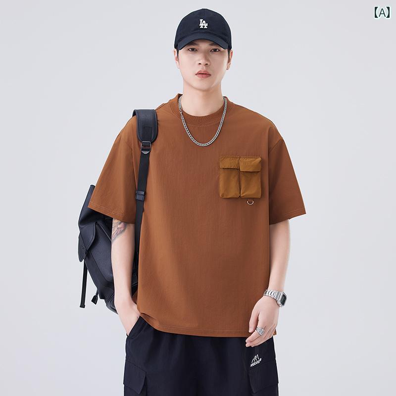 メンズ ファッション 春夏 秋冬 かっこいい オシャレ モテ 男性用 紳士服 服 韓国 シンプル 大人 冷感 半袖 T シャツ メンズ 薄手 通気性 ゆったり T シャツ 2025夏 半袖 トップス