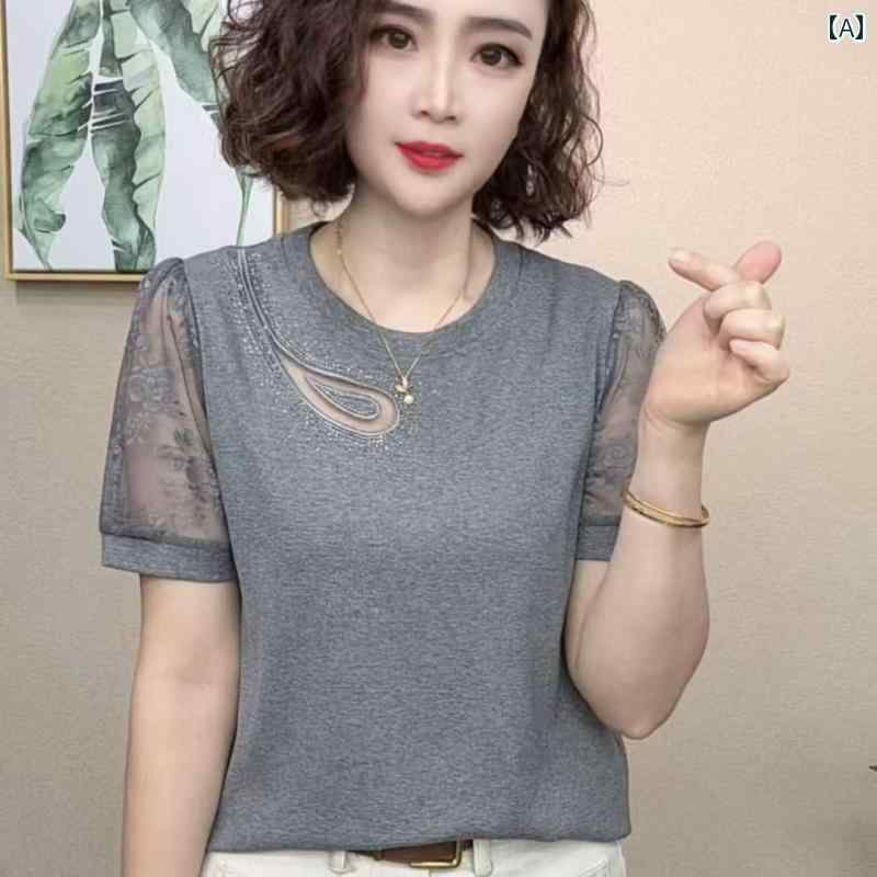 レディース ファッション おしゃれ 春夏 秋 冬 大人 上品 高級 マダム ミス ミセス プレゼント 女性 服 カジュアル ママ ウェア T シャツ 夏服 ゆったり 半袖 シャツ スタイリッシュ トップス|YKC8