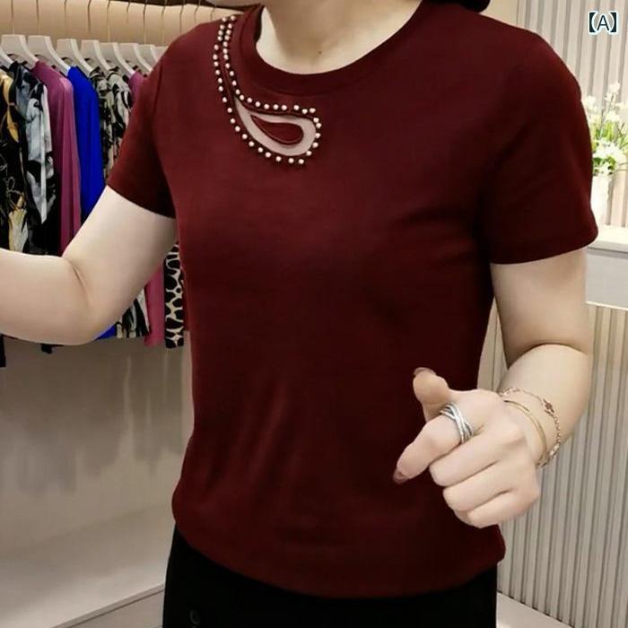 レディース ファッション おしゃれ 春夏 秋 冬 大人 上品 高級 マダム ミス ミセス プレゼント 女性 カジュアル 無地 ゆったり スリム T シャツ 母 夏 トップス 小さい シャツ|YKC8