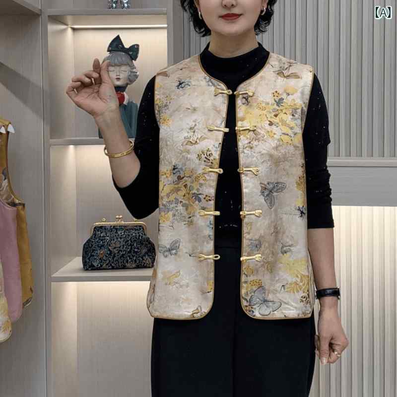 レディース ファッション おしゃれ 春夏 秋 冬 大人 上品 高級 マダム ミス ミセス プレゼント 民族風 ベスト レディースジャケット 春夏 ベスト 高齢のドレス ノースリーブベスト|YKC8