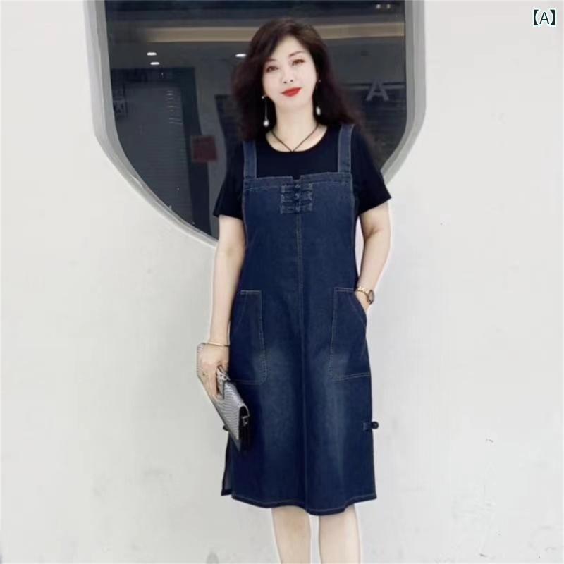 レディース ファッション おしゃれ 春夏 秋　冬 大人 上品 高級 マダム ミス ミセス プレゼント レトロ　デニムオーバーオール　スカート　夏　フェイク　ツーピース　ドレス　レディース　ウエスタン　お腹　カバー　ミドル丈　スカート