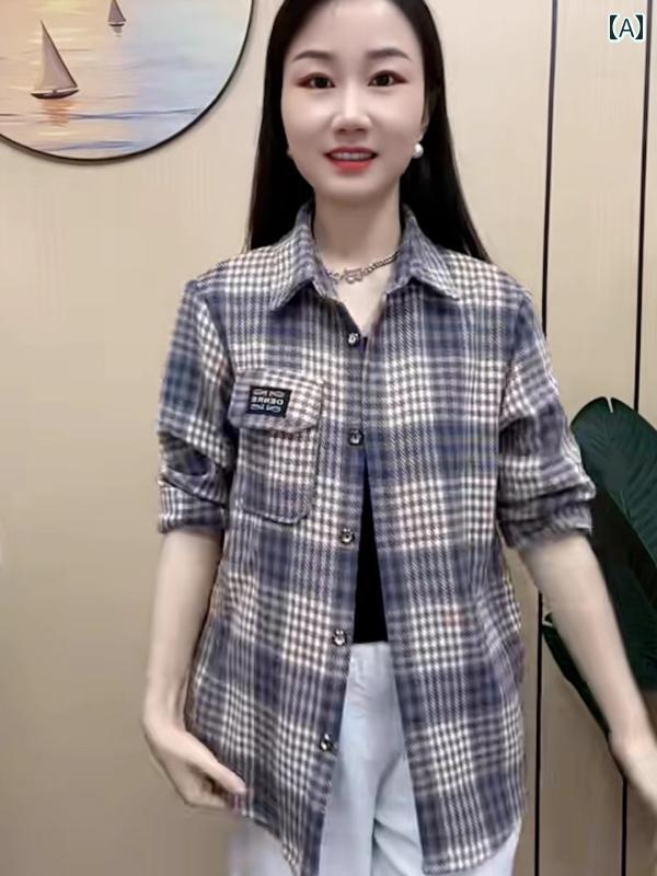 レディース ファッション おしゃれ 春夏 秋 冬 大人 上品 高級 マダム ミス ミセス プレゼント 春 M サイズ L サイズ チェック柄 長袖 ジャケット レディース カジュアル トップス 快適 ママチョイス|YKC8