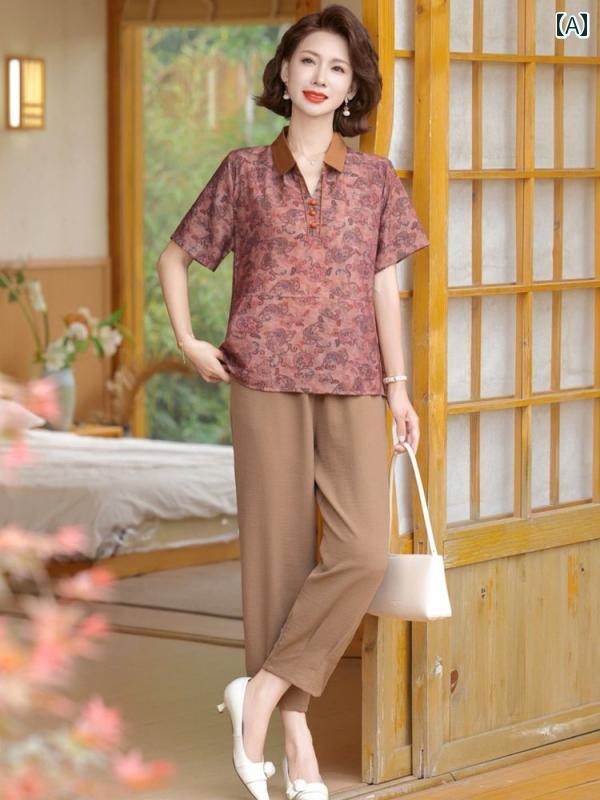 レディース ファッション おしゃれ 春夏 秋 冬 大人 上品 高級 マダム ミス ミセス プレゼント 夏 ママ コーデ 半袖 T シャツ スーツツーピース スーツ|YKC8