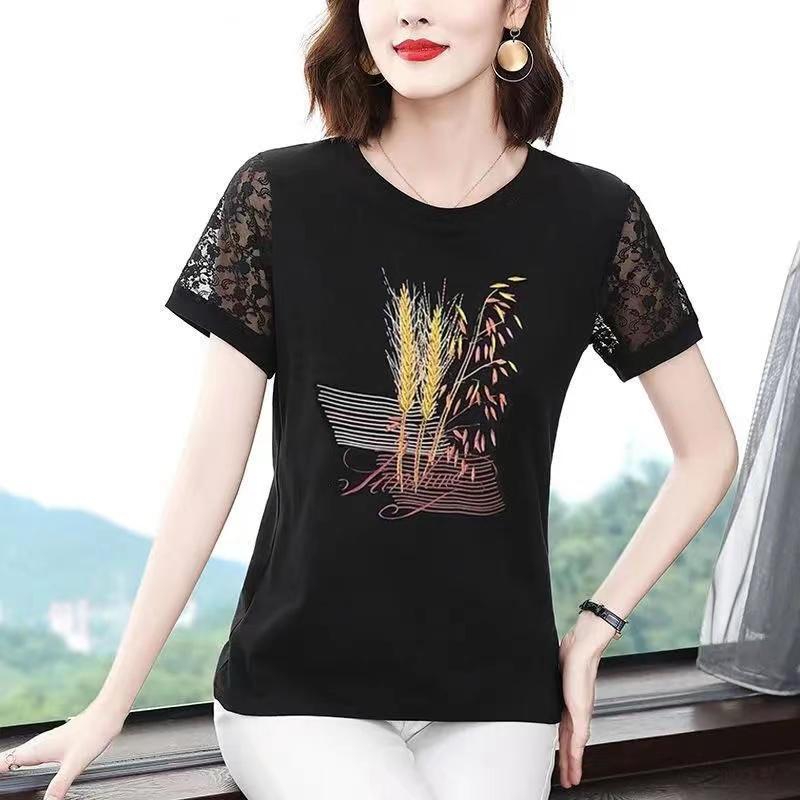 レディース ファッション おしゃれ 春夏 秋 冬 大人 上品 高級 マダム ミス ミセス プレゼント 女性 綿 T シャツ 女性 夏 半袖 ファッション ゆったり スリム トップ|YKC8