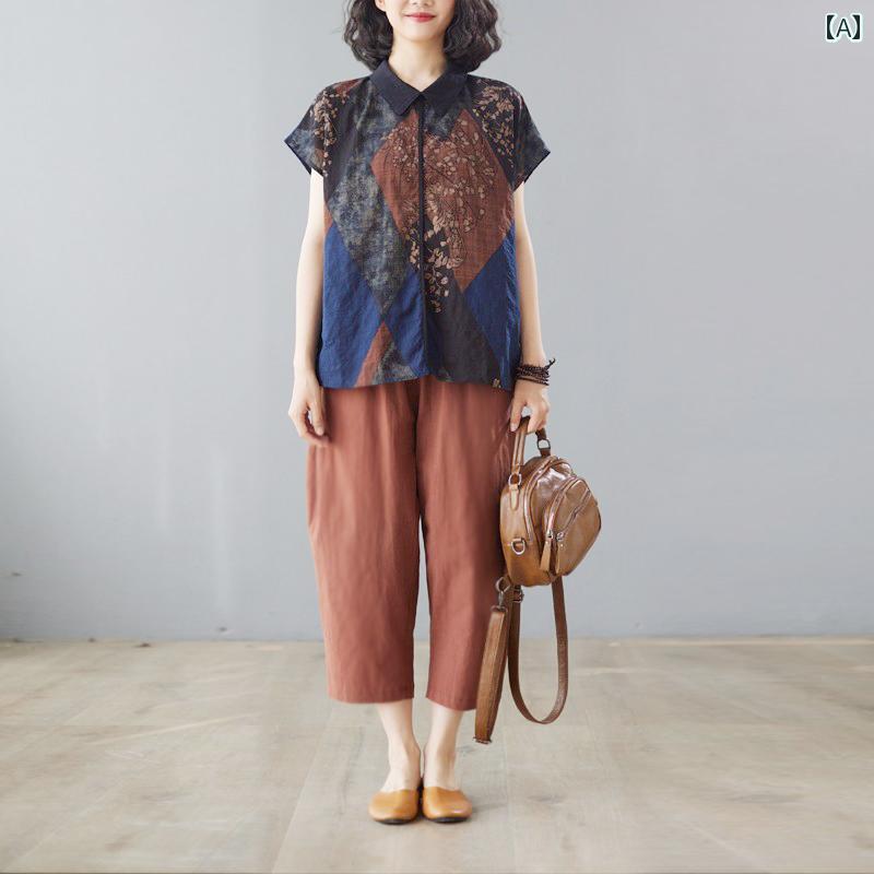レディース ファッション おしゃれ 春夏 秋　冬 大人 上品 高級 マダム ミス ミセス プレゼント 婦人服　夏　トップス　T　シャツ　スーツ　欧米　風　レトロ　大きいサイズ　綿　麻　パンツ　ツーピース　スーツ｜YKC8