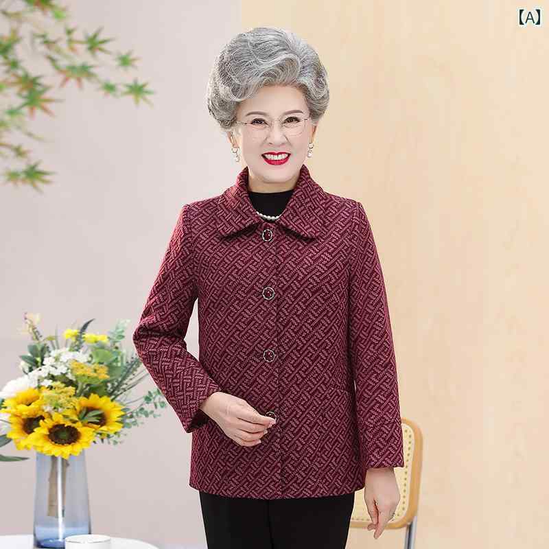 レディース ファッション おしゃれ 春夏 秋 冬 大人 上品 高級 マダム ミス ミセス プレゼント 婦人服おばあちゃん 春服 長袖 唐装 ジャケット 母 服 春 秋 歳おばあちゃん 服|YKC8