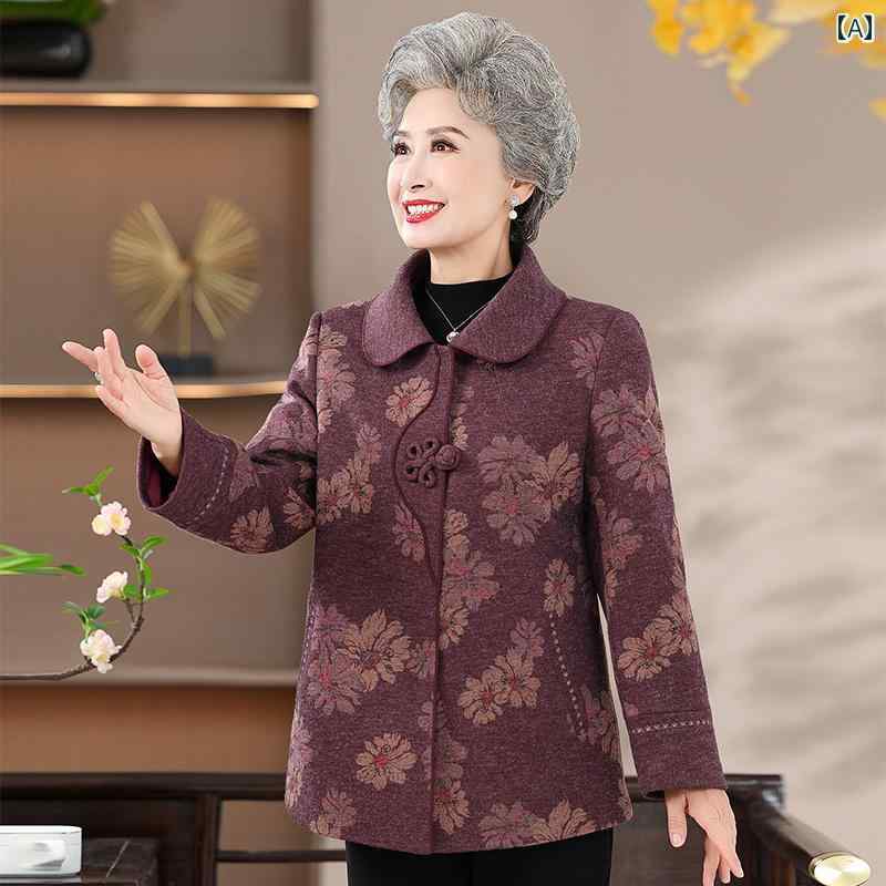 レディース ファッション おしゃれ 春夏 秋 冬 大人 上品 高級 マダム ミス ミセス プレゼント 秋服 レディース コートおばあちゃん 服 7080おばあちゃん ゆったり 母 春 秋 ウール 服|YKC8