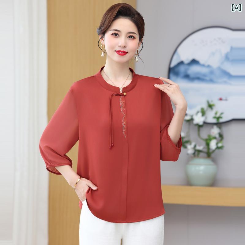 レディース ファッション おしゃれ 春夏 秋 冬 大人 上品 高級 マダム ミス ミセス プレゼント 母 夏 シャツ T シャツ 新型新 トップス 婦人服 洋風小 シャツ スーツ|YKC8