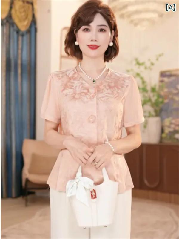レディース ファッション おしゃれ 春夏 秋　冬 大人 上品 高級 マダム ミス ミセス プレゼント ママ　夏　シフォン　トップス　半袖　トップス　ツーピース　スーツ　　婦人服　スタイリッシュ　大きいサイズ　スーツ