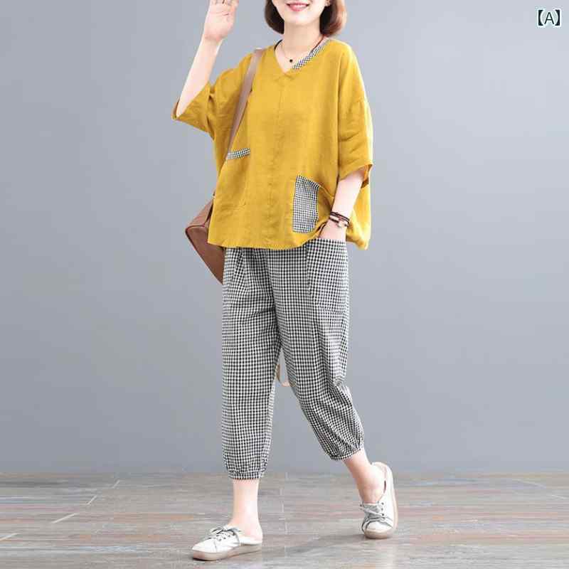 レディース ファッション おしゃれ 春夏 秋 冬 大人 上品 高級 マダム ミス ミセス プレゼント 女性 夏服 綿 麻 スーツ 夏 大きいサイズ カジュアル トップス パンツ ツーピース スーツ|YKC8