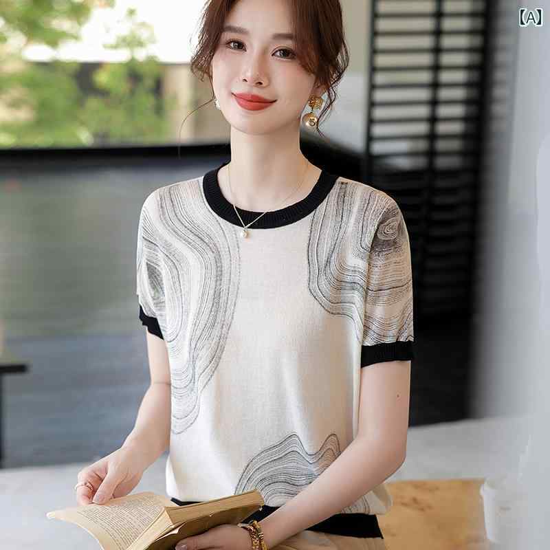 レディース ファッション おしゃれ 春夏 秋 冬 大人 上品 高級 マダム ミス ミセス プレゼント ママ 夏 トップス ゆったり バット スリーブ T シャツ 冷感 ブラウス 女性 ニット 半袖 スウェットシャツ スーツ|YKC8