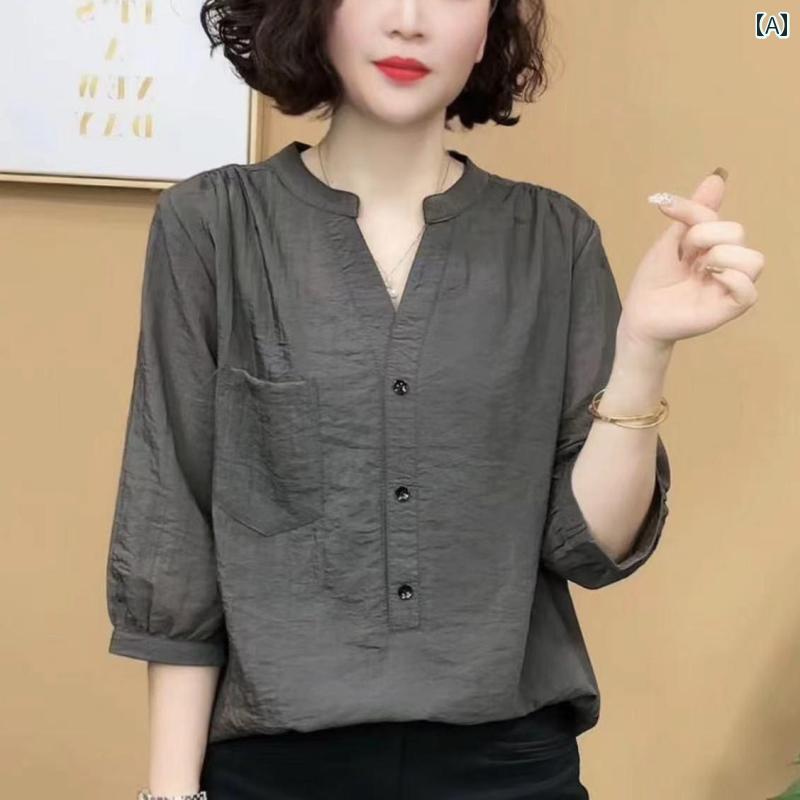 レディース ファッション おしゃれ 春夏 秋 冬 大人 上品 高級 マダム ミス ミセス プレゼント 夏 カジュアル ママ ウェア プリント Vネック 半袖 シャツ ファッション T シャツ 女性 多目的 トップス|YKC8