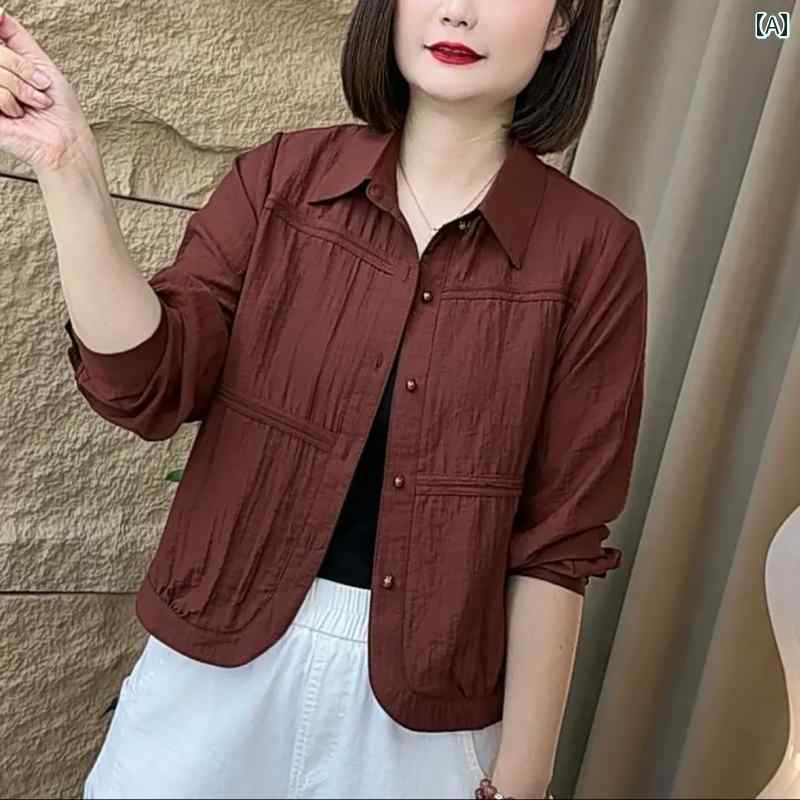 レディース ファッション おしゃれ 春夏 秋 冬 大人 上品 高級 マダム ミス ミセス プレゼント 女性 夏 ファッション カジュアル シャツ ゆったり ドレス スタイリッシュ トップス 小さい シャツ|YKC8