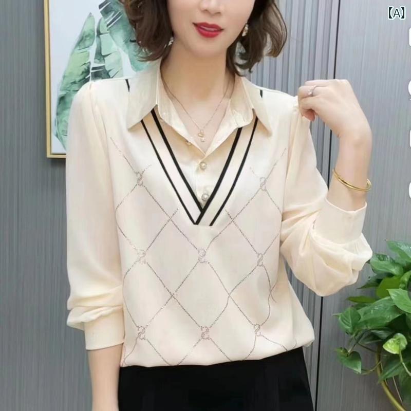 レディース ファッション おしゃれ 春夏 秋 冬 大人 上品 高級 マダム ミス ミセス プレゼント 春 レディース用 プルオーバー フェイク ツーピース シャツ 長袖 パッチワークシャツ スリム マミー ドレス レイヤリング シャツ トップ|YKC8