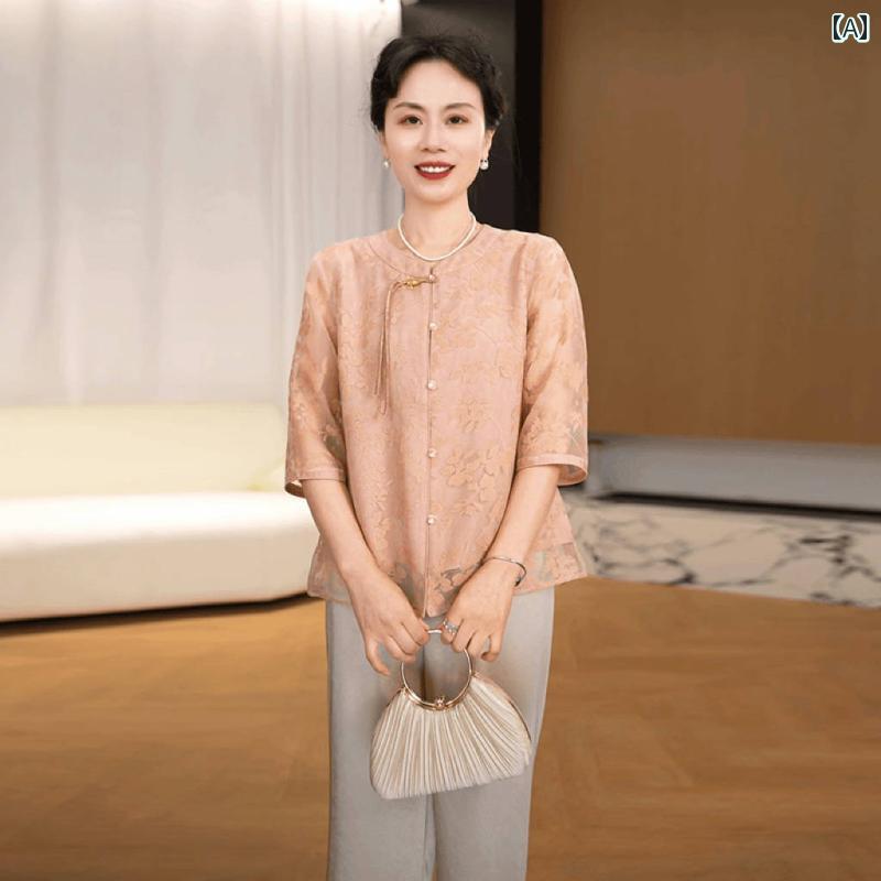 レディース ファッション おしゃれ 春夏 秋　冬 大人 上品 高級 マダム ミス ミセス プレゼント お母さん　気品　優雅さ　演出　夏　スーツ　女性　半袖　母　日　服