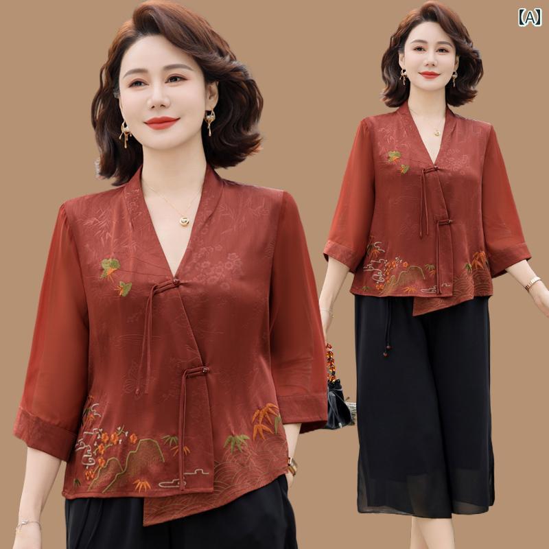 レディース ファッション おしゃれ 春夏 秋　冬 大人 上品 高級 マダム ミス ミセス プレゼント 母　夏　　T　シャツ　スーツ　　女性　春夏　ツーピース　スーツ｜YKC8