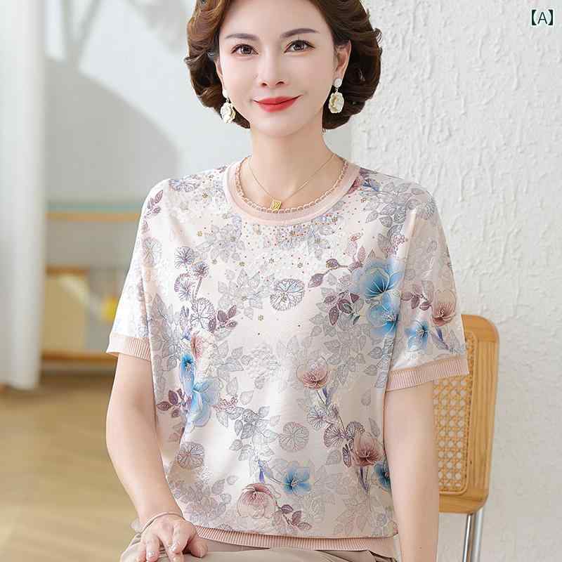 レディース ファッション おしゃれ 春夏 秋 冬 大人 上品 高級 マダム ミス ミセス プレゼント 洋風 母 夏服 ブラウス  母 日 トップス 冷感 半袖 T シャツ 女性 ツーピース スーツ