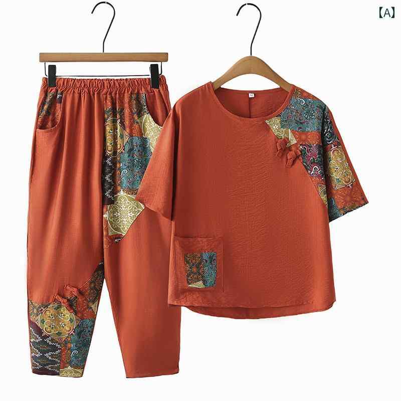 レディース ファッション おしゃれ 春夏 秋 冬 大人 上品 高級 マダム ミス ミセス プレゼント 母 夏服 女性 夏 半袖 T シャツ 民族風 服|YKC8