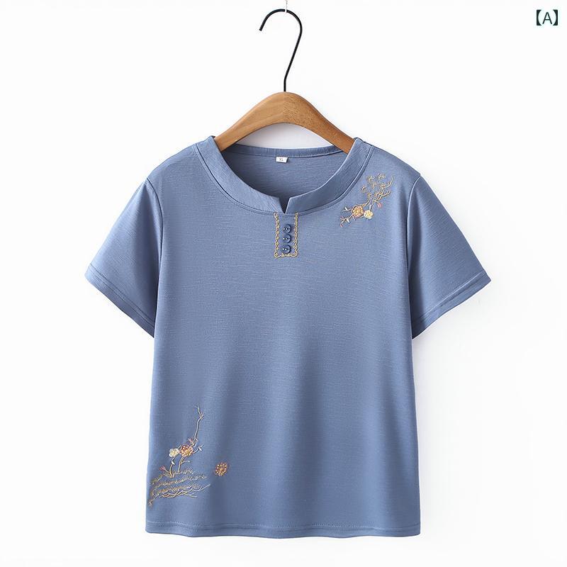 レディース ファッション おしゃれ 春夏 秋 冬 大人 上品 高級 マダム ミス ミセス プレゼント 夏 スーツ 半袖 T シャツ 夏おばあちゃんスーツ 高齢女性 トップス|YKC8