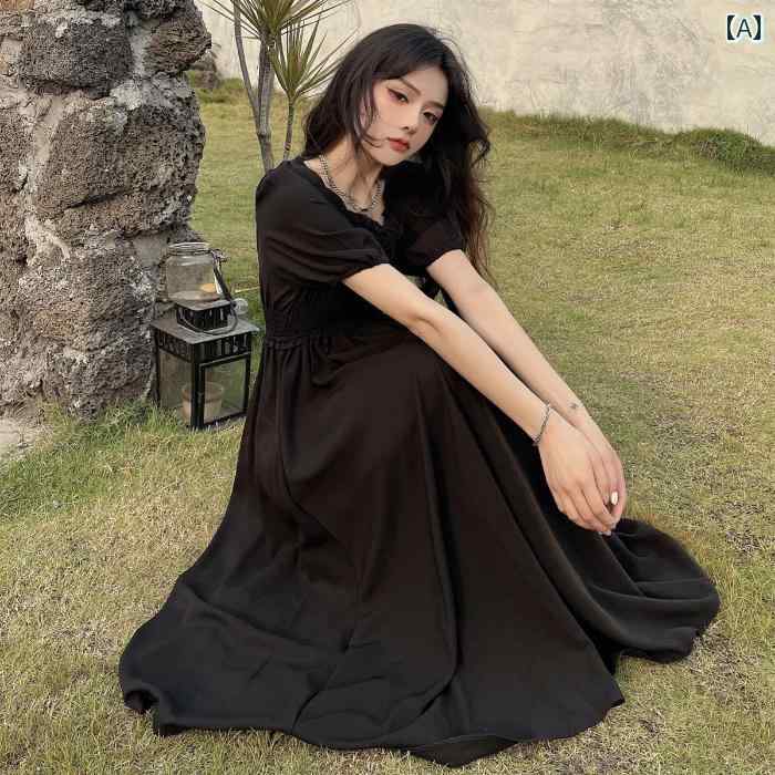 レディース ファッション おしゃれ 春夏 秋　冬 大人 上品 高級 マダム ミス ミセス プレゼント シフォン　ジェントル　鎖骨　バブル　　ドレス　レディース　夏　フレンチ　ミディアム　丈　ウエスト　スリミング　aライン　スカート｜YKC8