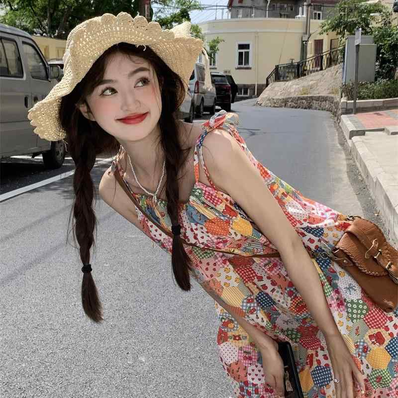 レディース ファッション おしゃれ 春夏 秋 冬 大人 上品 高級 マダム ミス ミセス プレゼント 花柄 ワンピース ドレス 女性 夏 甘美 美しい スプライシング レース ロング スカート|YKC8