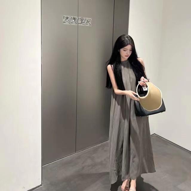 レディース ファッション おしゃれ 春夏 秋　冬 大人 上品 高級 マダム ミス ミセス プレゼント 　高級　マット　銅　アンモニアドレス　オフショルダーホルターネック　ノースリーブドレス｜YKC8
