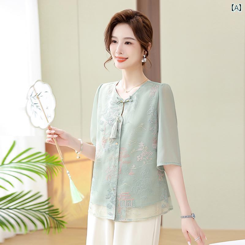 レディース ファッション おしゃれ 春夏 秋 冬 大人 上品 高級 マダム ミス ミセス プレゼント ママ 夏 スーツ 半袖 女性 シフォン トップス 小さい カーディガン|YKC8