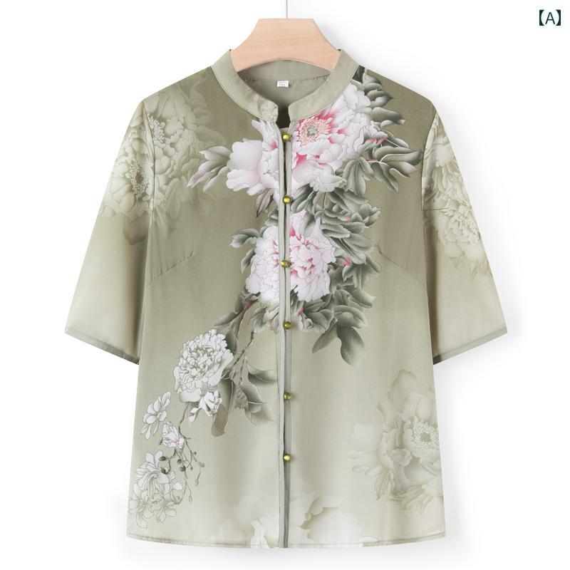 レディース ファッション おしゃれ 春夏 秋　冬 大人 上品 高級 マダム ミス ミセス プレゼント 母　夏　スーツ　　ファッション　シフォンシャツ　女性　夏　民族風　半袖　ツーピース　スーツ