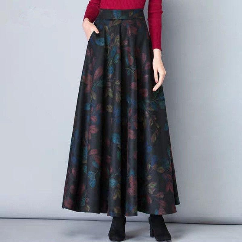 レディース ファッション おしゃれ 春夏 秋　冬 大人 上品 高級 マダム ミス ミセス プレゼント ストレート　ゴング　生地　春夏　プリント　ミドル丈　スカート　女性用　ハイウエスト　ミディアム　丈　aライン　ロング　スカート　スリム　ロング　スカート