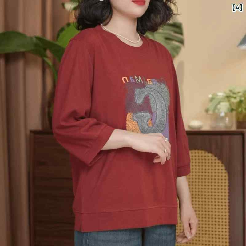 レディース ファッション おしゃれ 春夏 秋 冬 大人 上品 高級 マダム ミス ミセス プレゼント シンプル ドレス五分袖 T シャツ 夏 新型 ファッション G 字型 ゆったり お腹 カバー カジュアル トップス|YKC8