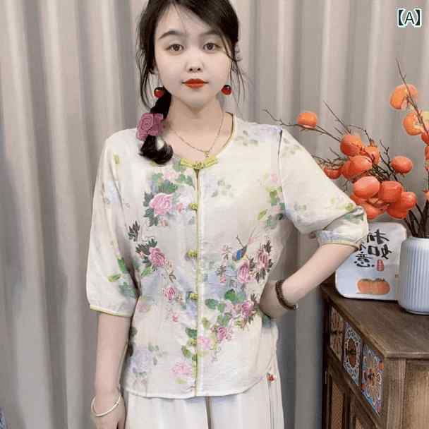 レディース ファッション おしゃれ 春夏 秋　冬 大人 上品 高級 マダム ミス ミセス プレゼント 　入り　ラミー　半袖　シャツ　軽量　通気性　冷感　コットンリネン　シャツ　ゆったり　シック　トップス｜YKC8