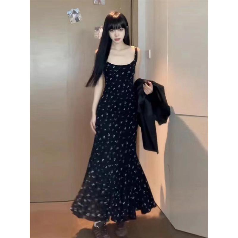 レディース ファッション おしゃれ 春夏 秋 冬 大人 上品 高級 マダム ミス ミセス プレゼント フレンチ 大きいサイズ スクエアネック 花柄 ホルターネック レディース用 ドレス スリム ウエスト フィッシュ テール ヒップ ロング スカート|YKC8