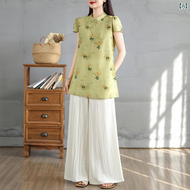 レディース ファッション おしゃれ 春夏 秋 冬 大人 上品 高級 マダム ミス ミセス プレゼント ママ 夏服 大きいサイズトップス ノースリーブベスト ファッション チャイナ ドレス スカート シャツ 小さい シャツ|YKC8