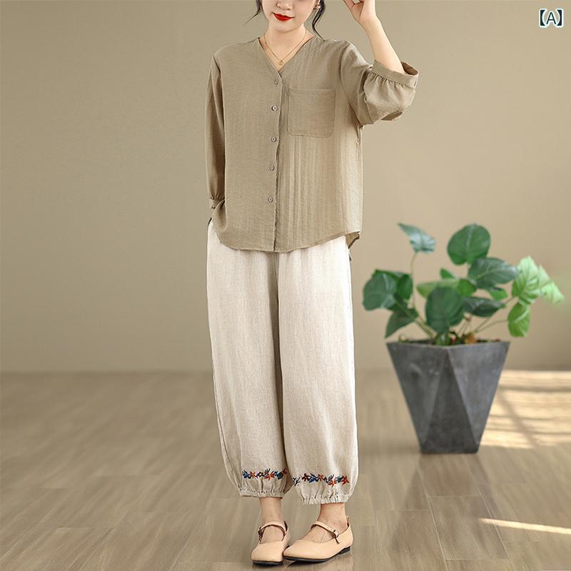 レディース ファッション おしゃれ 春夏 秋　冬 大人 上品 高級 マダム ミス ミセス プレゼント 女性　夏服　　スーツ　ゆったり　半袖　大きいサイズトップス　カジュアル　シャツ　ツーピース　スーツ