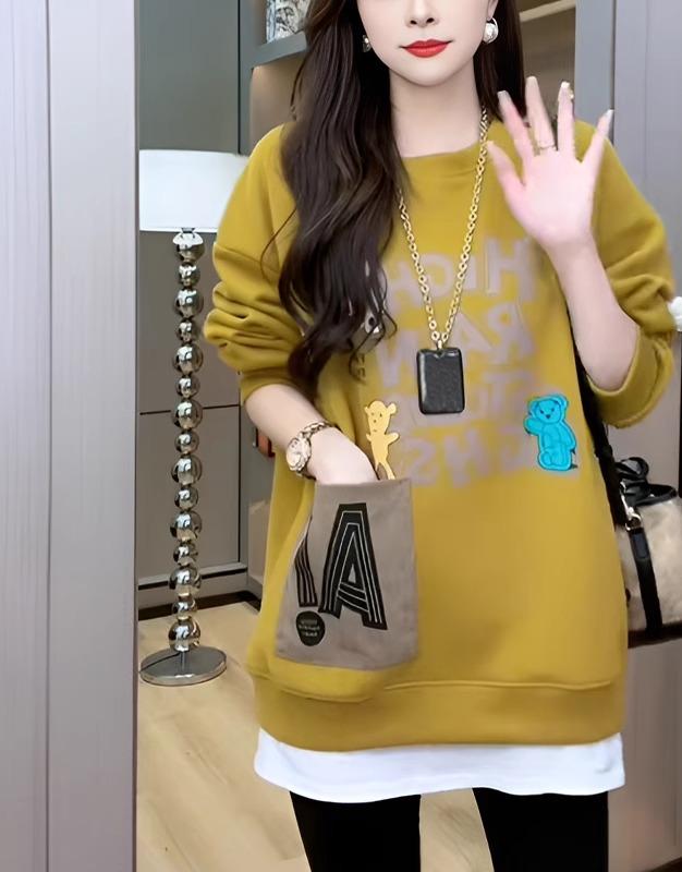 レディース ファッション おしゃれ 春夏 秋冬 大人 上品 高級 マダム ミス ミセス プレゼント ファッション ミドル丈 裏起毛 厚手 暖かい セーター 秋冬 デイリーウェア フェイク ツーピース スプライシング トップ|YKC8