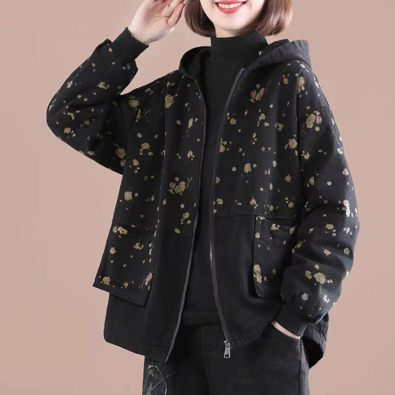 レディース ファッション おしゃれ 春夏 秋冬 大人 上品 高級 マダム ミス ミセス プレゼント Yinuo 婦人服 母 春秋服 大きいサイズ 春秋 プリント トップス おしゃれ ジャケット 上着|YKC8