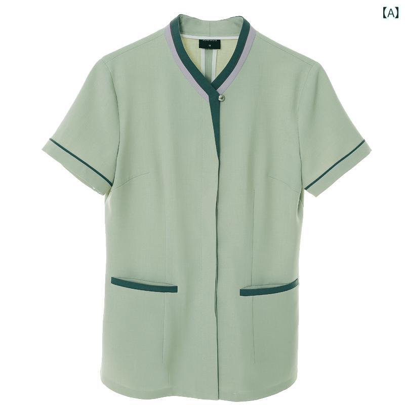 制服 ユニフォーム 掃除 婦 半袖 夏 ホテル ショッピング モール 客室 プロパティ ケータリング クリーニング 服 セット