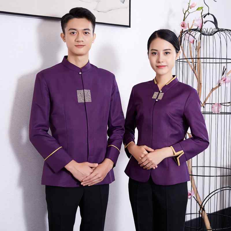 制服 ユニフォーム ホテル 秋冬 レディース ケータリング 鍋 レストランウェイター 長袖 中華 料理 店 制服