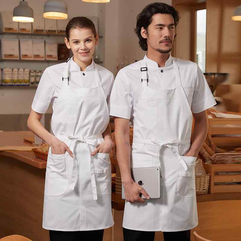 制服 ユニフォーム 制服 エプロン 無地 キッチン メンズ レストラン ベーキング ウェイター シェフ エプロン 吊り下げ ネック プリント ロゴ
