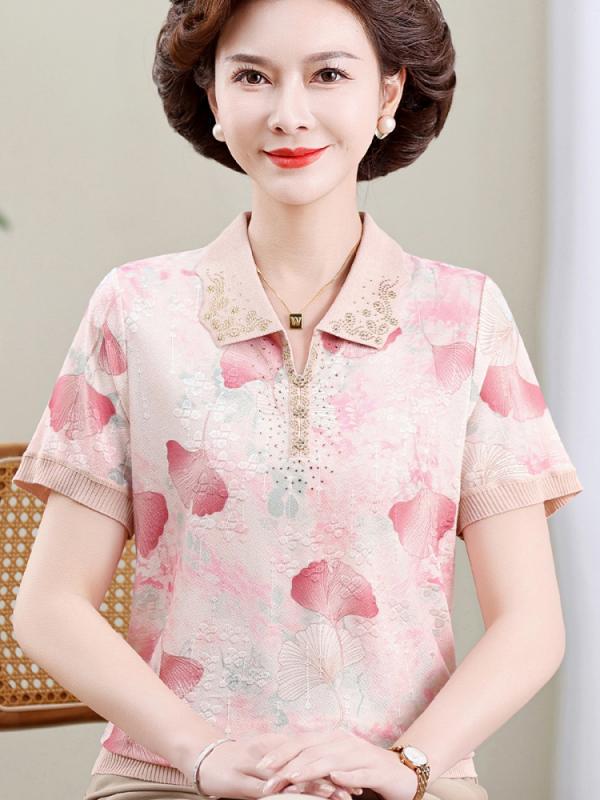 レディース ファッション おしゃれ 春夏 秋冬 大人 上品 高級 マダム ミス ミセス プレゼント 洋 母 夏 半袖 トップス おしゃれT シャツ 女性 夏 冷感 シャツ パンツ セット